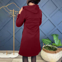 Laden Sie das Bild in den Galerie-Viewer, Freizeitkleid mit Kreis-Print, Reißverschluss und Kapuze