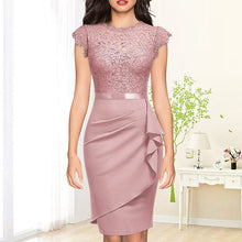 Laden Sie das Bild in den Galerie-Viewer, Kleid mit Patchwork-Taille und Spitze