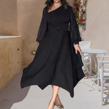 Laden Sie das Bild in den Galerie-Viewer, Kleid mit Perlenbesatz und Puffärmeln an der Taille
