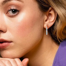 Laden Sie das Bild in den Galerie-Viewer, Modische geometrische Ohrclips mit bunten Zirkonia-Steinen