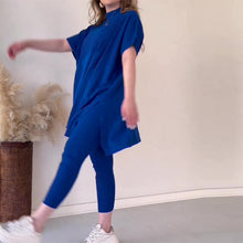 Laden Sie das Bild in den Galerie-Viewer, Zweiteiliges Stretch-Strickset für Damen (Oberteil + Hose)