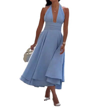 Laden Sie das Bild in den Galerie-Viewer, Neckholder-Kleid in Volltonfarbe, leger