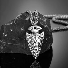 Laden Sie das Bild in den Galerie-Viewer, Odins Speer-Halskette mit Vegvisir-Symbol