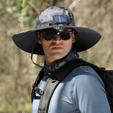 Laden Sie das Bild in den Galerie-Viewer, Solar- und USB-Ladeventilator Outdoor-Fischerhut