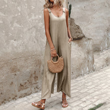 Laden Sie das Bild in den Galerie-Viewer, Gestreifter, bedruckter Tank-Top-Jumpsuit für Damen