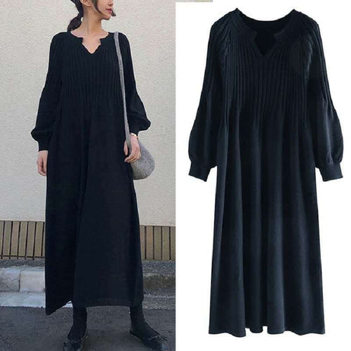 Lockeres Pulloverkleid mit Laternenärmeln