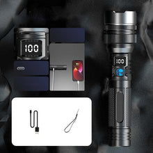 Laden Sie das Bild in den Galerie-Viewer, Wasserdichte wiederaufladbare Digitalanzeige 2-in-1-Taschenlampe