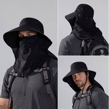 Laden Sie das Bild in den Galerie-Viewer, Herren-Sonnenhut mit breiter Krempe und abnehmbarer Gesichtsmaske
