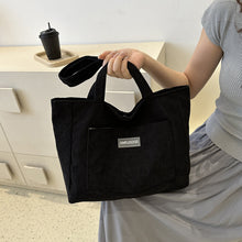Laden Sie das Bild in den Galerie-Viewer, Cordsamt-Tasche mit großem Fassungsvermögen