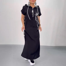 Laden Sie das Bild in den Galerie-Viewer, Trendiges Kapuzenkleid mit Reißverschluss