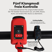 Laden Sie das Bild in den Galerie-Viewer, Wasserdichter Fahrradscheinwerfer für den Außenbereich mit Hupe