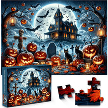Laden Sie das Bild in den Galerie-Viewer, Halloween Gruseliges Kürbis-Puzzle