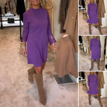 Laden Sie das Bild in den Galerie-Viewer, Lässiges Kleid mit geradem Bein und Einsätzen