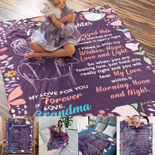 🎁Geschenk für die Enkelin - Decke mit süßen Wörtern