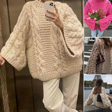 Laden Sie das Bild in den Galerie-Viewer, Strickpullover mit weiten Ärmeln