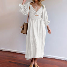 Laden Sie das Bild in den Galerie-Viewer, Kleid mit Rüschen und Laternenärmeln