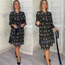 Laden Sie das Bild in den Galerie-Viewer, Süßes, bedrucktes, fließendes Chiffonkleid