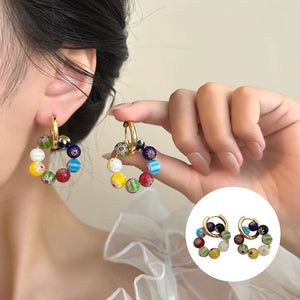 Boho-Ohrringe mit bunten Lucite-Perlen