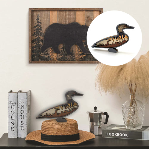 Holzschnitzerei Entenornamente