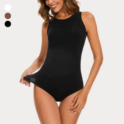 Einfarbiger Bodysuit mit Rundhalsausschnitt