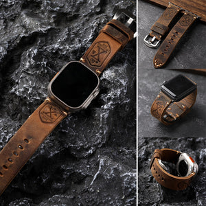 Handgefertigtes Vintage Leder-Apple-Watch-Band