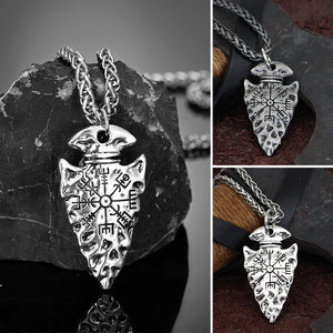 Odins Speer-Halskette mit Vegvisir-Symbol