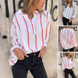 Gestreifte Kontrastbluse für Damen