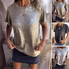 Laden Sie das Bild in den Galerie-Viewer, Kurzärmliges T-Shirt mit Goldfolie