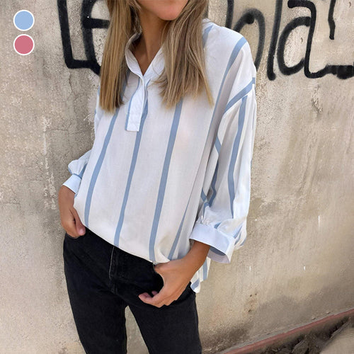 Gestreifte Kontrastbluse für Damen