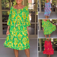 Laden Sie das Bild in den Galerie-Viewer, Bedrucktes Kleid mit losen Ärmeln
