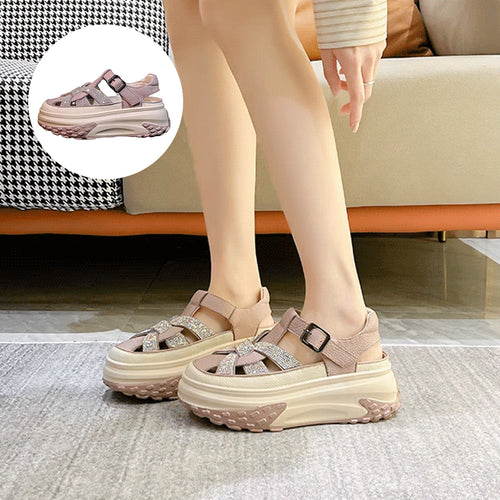 Sportliche Sandalen mit Künstliche Diamanten