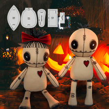 Laden Sie das Bild in den Galerie-Viewer, Halloween-Voodoo-Puppen-Nähschablonen-Set (6-teilig) - mit Anleitung