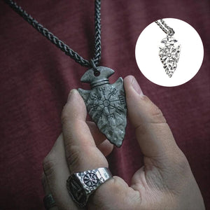 Odins Speer-Halskette mit Vegvisir-Symbol