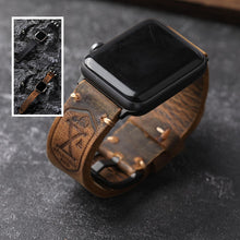 Laden Sie das Bild in den Galerie-Viewer, Handgefertigtes Vintage Leder-Apple-Watch-Band
