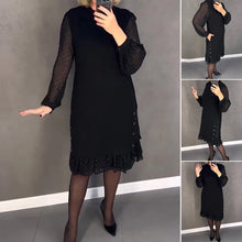 Laden Sie das Bild in den Galerie-Viewer, Langärmliges Polka Dot-Kleid