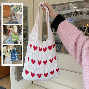 Herz-Schulter-Stricktasche