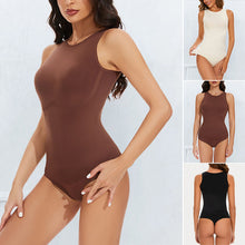 Laden Sie das Bild in den Galerie-Viewer, Einfarbiger Bodysuit mit Rundhalsausschnitt