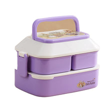 Laden Sie das Bild in den Galerie-Viewer, Doppelschichtige Lunchbox für Kinder mit Kaninchenmuster