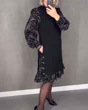 Laden Sie das Bild in den Galerie-Viewer, Imitiertes zweiteiliges bedrucktes Kleid