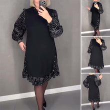 Laden Sie das Bild in den Galerie-Viewer, Imitiertes zweiteiliges bedrucktes Kleid