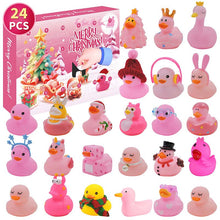 Laden Sie das Bild in den Galerie-Viewer, 24 Stück Countdown-Adventskalender mit Weihnachts-Gummienten