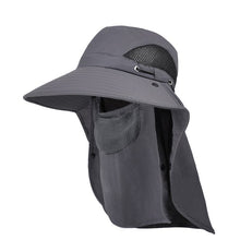 Laden Sie das Bild in den Galerie-Viewer, Herren-Sonnenhut mit breiter Krempe und abnehmbarer Gesichtsmaske