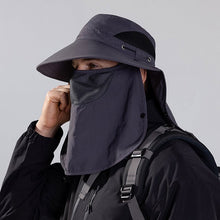 Laden Sie das Bild in den Galerie-Viewer, Herren-Sonnenhut mit breiter Krempe und abnehmbarer Gesichtsmaske