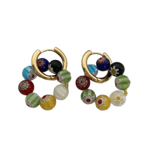 Boho-Ohrringe mit bunten Lucite-Perlen