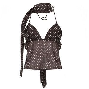 Sexy Neckholder-Weste aus Chiffon mit V-Ausschnitt