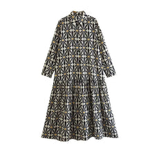 Laden Sie das Bild in den Galerie-Viewer, Langärmliges Hemdkleid für Damen