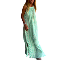 Laden Sie das Bild in den Galerie-Viewer, Bedrucktes langes Trägerkleid