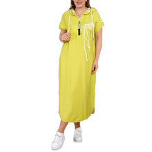 Laden Sie das Bild in den Galerie-Viewer, Trendiges Kapuzenkleid mit Reißverschluss