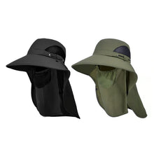Laden Sie das Bild in den Galerie-Viewer, Herren-Sonnenhut mit breiter Krempe und abnehmbarer Gesichtsmaske