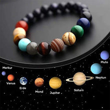 Laden Sie das Bild in den Galerie-Viewer, Buntes Armband mit Sternenhimmel des Sonnensystems